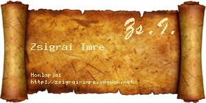 Zsigrai Imre névjegykártya